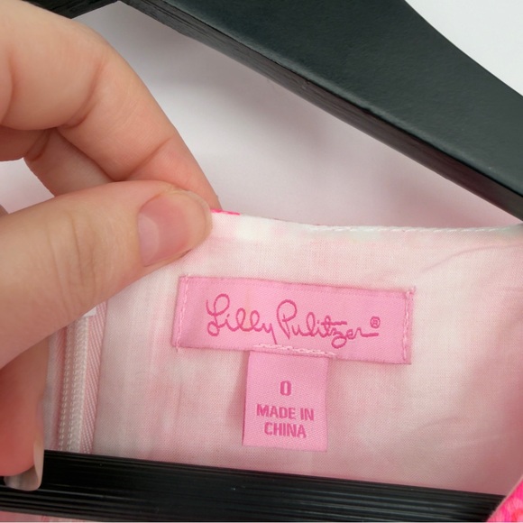 Lilly Pulitzer Ryder Pink Pout PBJ Print Shift Dress Sz 0 - Picture 4 of 8
